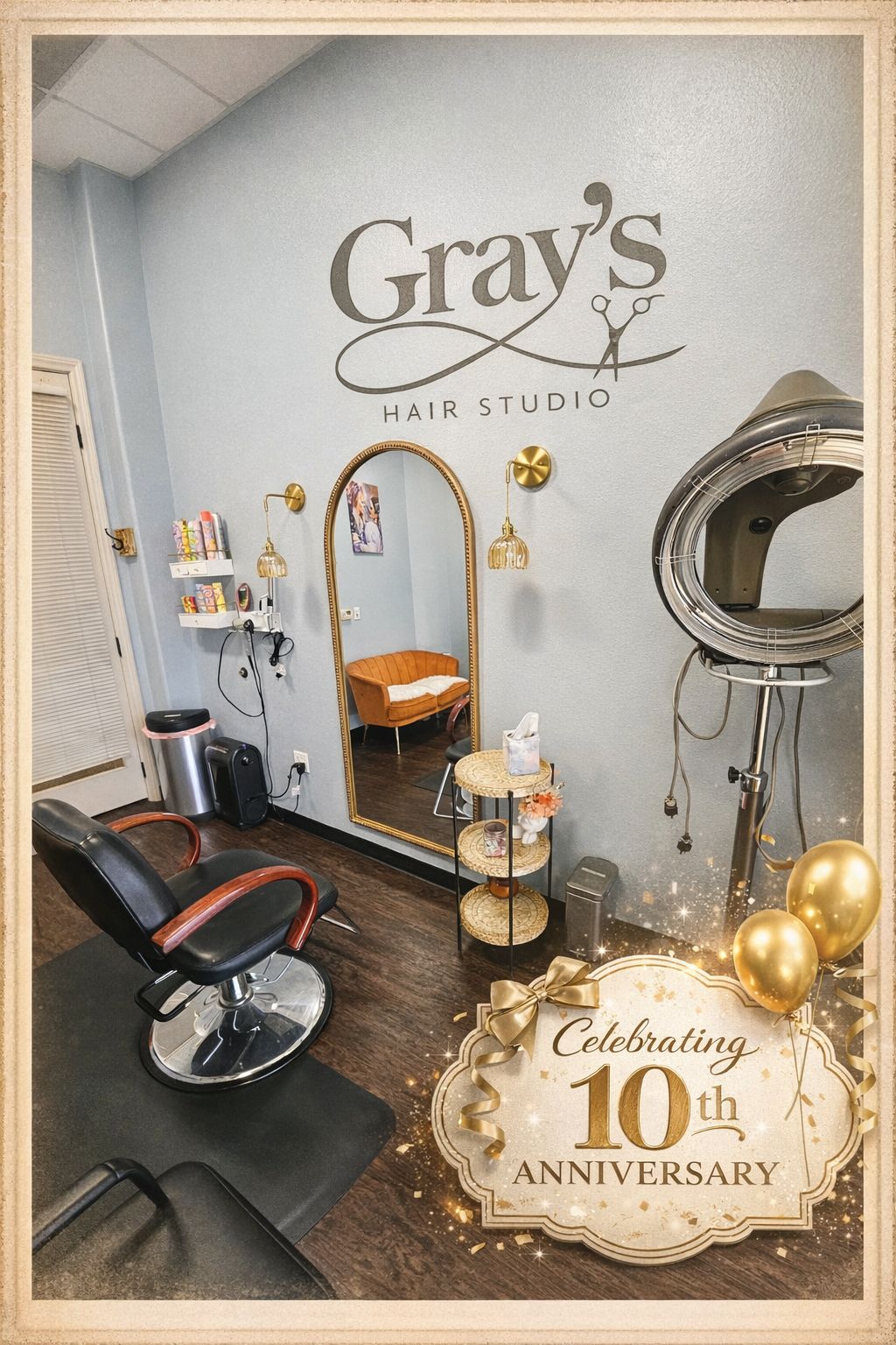 Gray's Hair Studio in Vista, CA, celebrating 10 years